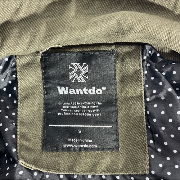 Wantdo Men’s Stand Collar Cotton Military Coat Army Green Five Pockets Size SM - Picture 2 of 16